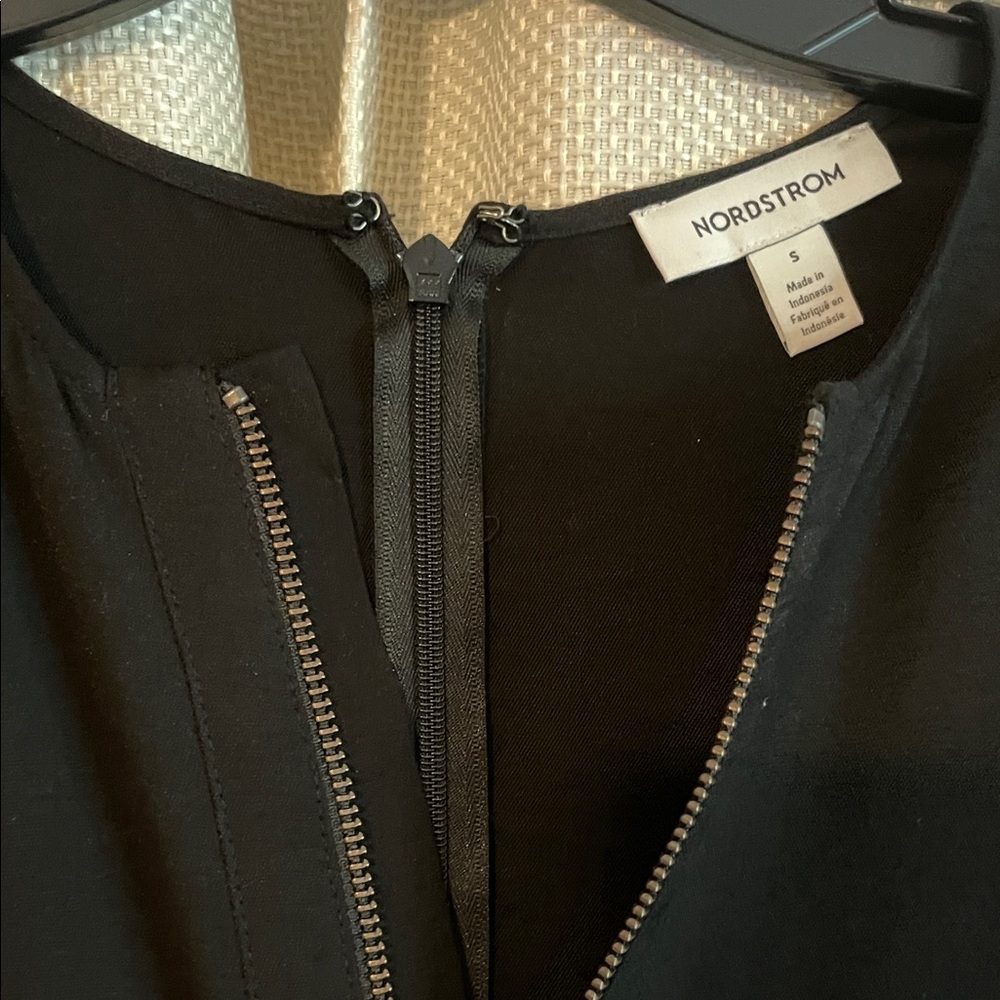 Nordstrom Black Zip-Front Dress